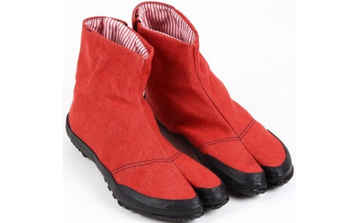 地下足袋　倭紋－わもん－地下足袋　デニムワッシャー　スカーレット（26.0cm）　地下足袋シューズ　足袋シューズ　わもん地下足袋　倭紋地下足袋　わもん地下足袋種類　地下足袋日本製　和柄地下足袋　地下足袋刺子　地下足袋おしゃれ　地下足袋職人技　五つ星ひょうご選定商品