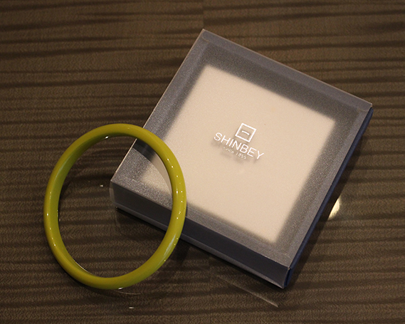 SHINBEY　漆バングル　ライム　S No.249