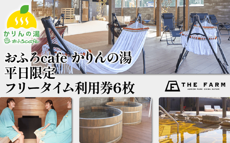 おふろcafeかりんの湯　平日限定フリータイム利用券6枚  TFM011