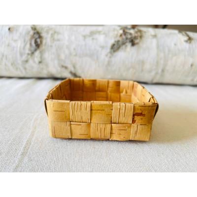 ふるさと納税 帯広市 白樺細工 四角カゴ