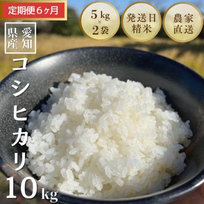 ふるさと納税 岡崎市 【毎月定期便】10kg(5kg×2袋)×6ヶ月 農家直送!低農薬コシヒカリ全6回