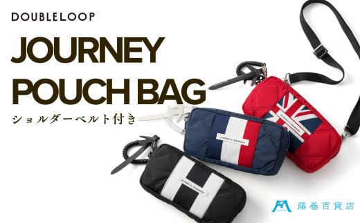 [DOUBLELOOP] ショルダーベルト付き JOURNEY POUCH BAG ブラック×モノトーン｜藤巻百貨店 ショルダーバッグ ポーチ バッグ ナイロン [0767]