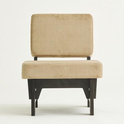 ふるさと納税 海南市 和歌山県海南市　高品質な一人掛け組み立てソファ　コーデュロイベージュ(フレームブラック)