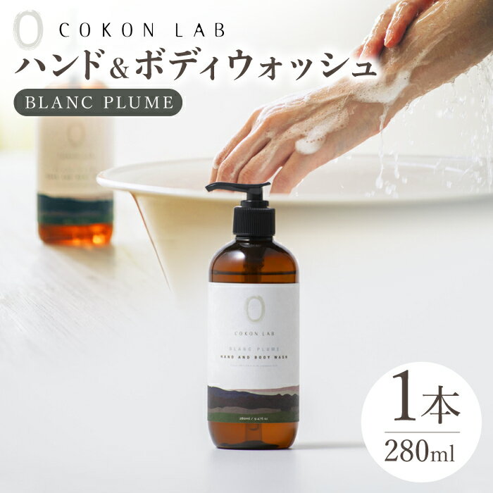 【ふるさと納税】COKONLAB ハンド＆ボディウォッシュ ブランプリュム280ml ココン・ラボ ボディソープ 熊本県 ハンドソープ しっとり すべすべ せっけん 石けん 液体 石鹸 国産 シルク やまがシルク 保湿力 【株式会社 あつまるホールディングス NSP山鹿工場】[ZBR008]