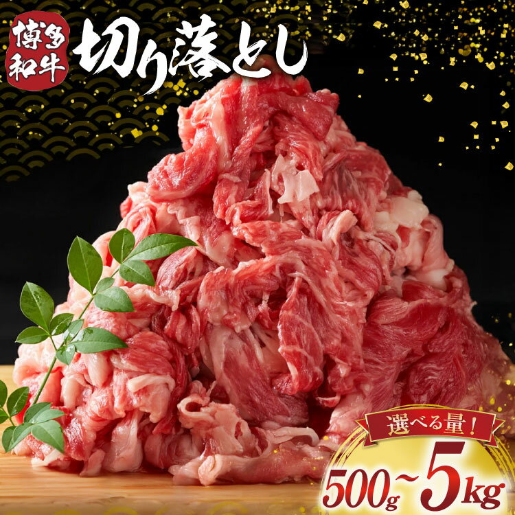 【ふるさと納税】 訳あり 博多和牛 切り落とし 500g 1kg 5kg 選べる量[MEAT PLUS 福岡県 宇美町 um40azp010045] 牛肉 切落し 肉 肩肉 バラ肉 和牛 1パック 5パック 10パック