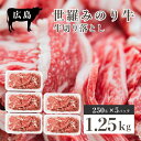 【ふるさと納税】広島県産「世羅みのり牛」切り落とし 合計1.25kg(250g×5パック) 国産牛 牛肉 お肉 小分け スライス 肉じゃが 冷凍 送料無料 A038-02