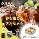 【ふるさと納税】 ハンバーグ 4個 ドレッシング 2個 タルタルソース 1個 大容量 個包装 肉汁 たっぷり 牛肉 合挽き ジューシー 冷凍 ギフト キャンプ アウトドア 贈り物 小分け 簡単調理 湯煎 温めるだけ 湯せん 春を感じるフルセット 株式会社 春 奈良県 奈良市 なら 25-014