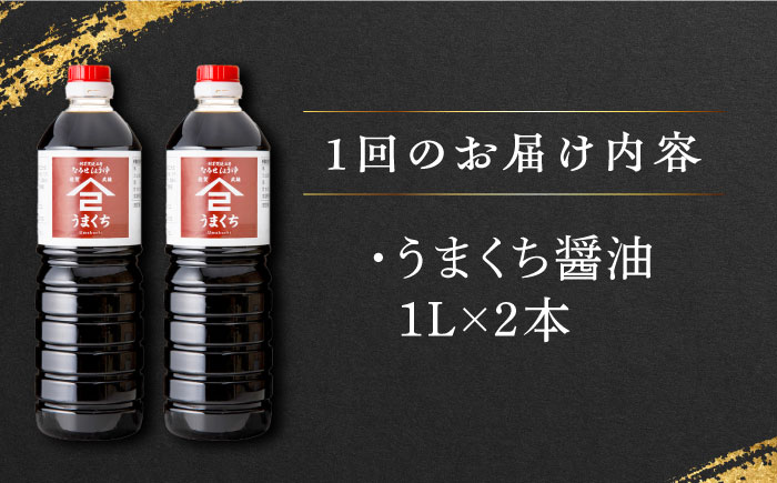 【6回定期便】なるせみそ・しょうゆのうまくち醤油 1L×2本 /角味噌醤油 [UAX033]