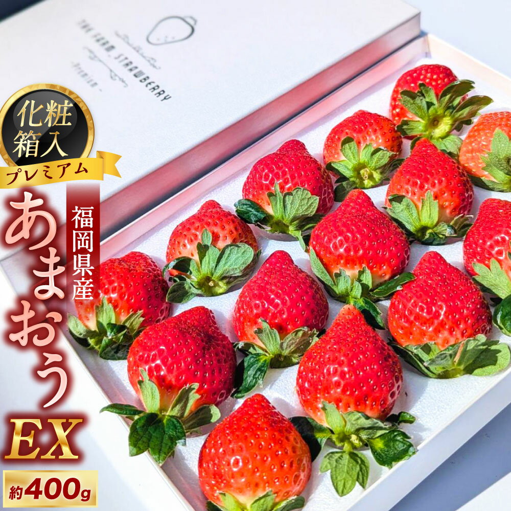 【ふるさと納税】化粧箱入りプレミアムあまおう 約400g×1パック【ギフト・お祝い・贈答用】 EXグレード いちご イチゴ 苺 くだもの 果物 果実 フルーツ 冷蔵 福岡県産 国産 九州 福岡県 送料無料 【2026年2月上旬～4月上旬発送予定】