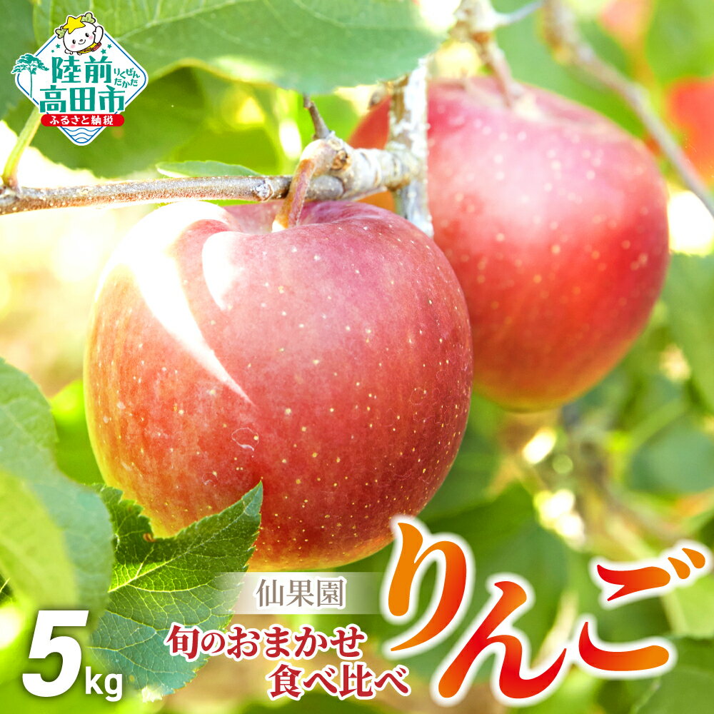 【ふるさと納税】りんご 5kg 品種 おまかせ 米崎りんご 食べ比べ セット 約5kg ( 14〜18個 ) 2品種以上をお届け [ りんご リンゴ 林檎 フルーツ 果物 くだもの 旬 人気 おすすめ 詰め合わせ ギフト 贈答品 国産 岩手 陸前高田 仙果園 ]