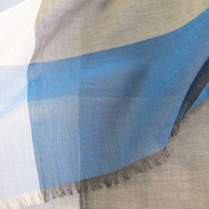 【ＰＯＬＳ】極細コットン ボーダーストール（Mサイズ）ブルー　SBM-0002-BLU  20-21