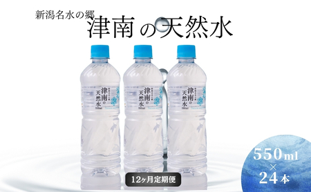 【12ヶ月定期便】新潟名水の郷 津南の天然水(550ml×24本セット）