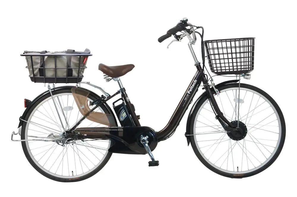 PELTECH ペルテック 100％完成 電動自転車 26型 自転車 ブラウン 後ろかご OGK製
