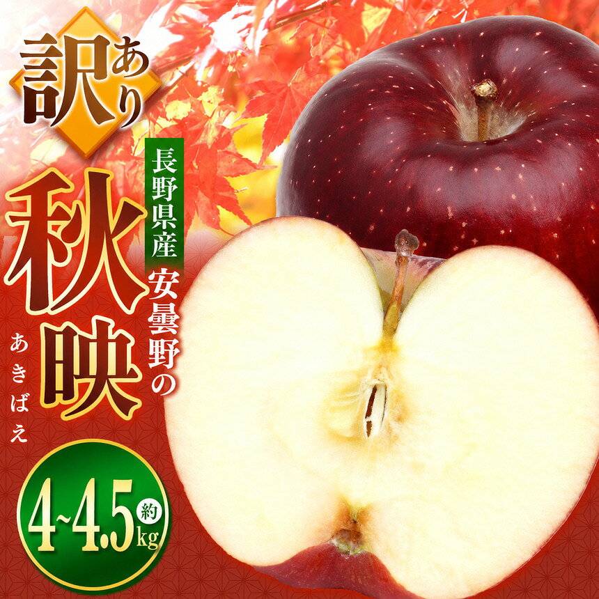 【ふるさと納税】【2026年先行予約】訳あり 秋映（あきばえ）4~4.5kg ｜ 東印平林農園 エコファーマー認定 リンゴ りんご 林檎 果物 フルーツ 果実 濃厚 家庭用 わけあり 訳アリ 長野県 松川村