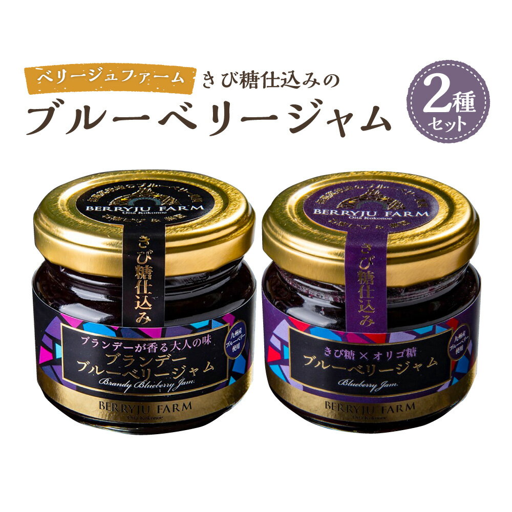 【ふるさと納税】きび糖仕込みの ブルーベリージャム 2種 セット 合計180g 90g×2瓶 フルーツ ブルーベリー ジャム 国産 九州産 熊本県産 九重町産 送料無料