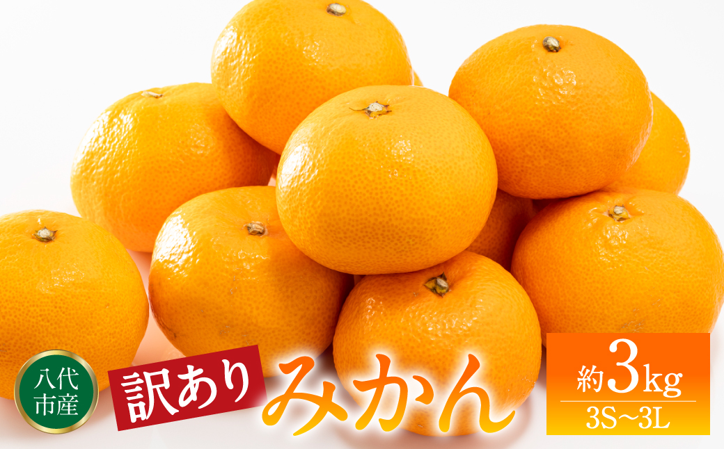 【訳あり】みかん 家庭用 (3S～3Lサイズ) 約3kg 八代市産 熊本 ご家庭用 蜜柑 ミカン 柑橘 くだもの 果物 フルーツ デザート