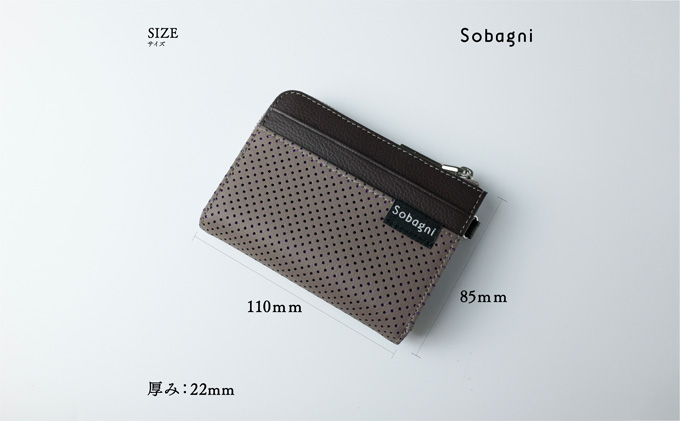 エシカルレザーSobagni コンパクト ウォレット ファッション