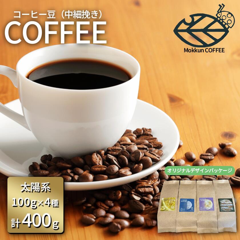 【ふるさと納税】もっくん珈琲のコーヒー豆『太陽系珈琲』(中細挽き) 100g×4種 計400g | コーヒー 珈琲 コーヒー豆 珈琲豆 ドリップバッグ 自家焙煎 スペシャルティコーヒー ギフト 茨城県 つくば市