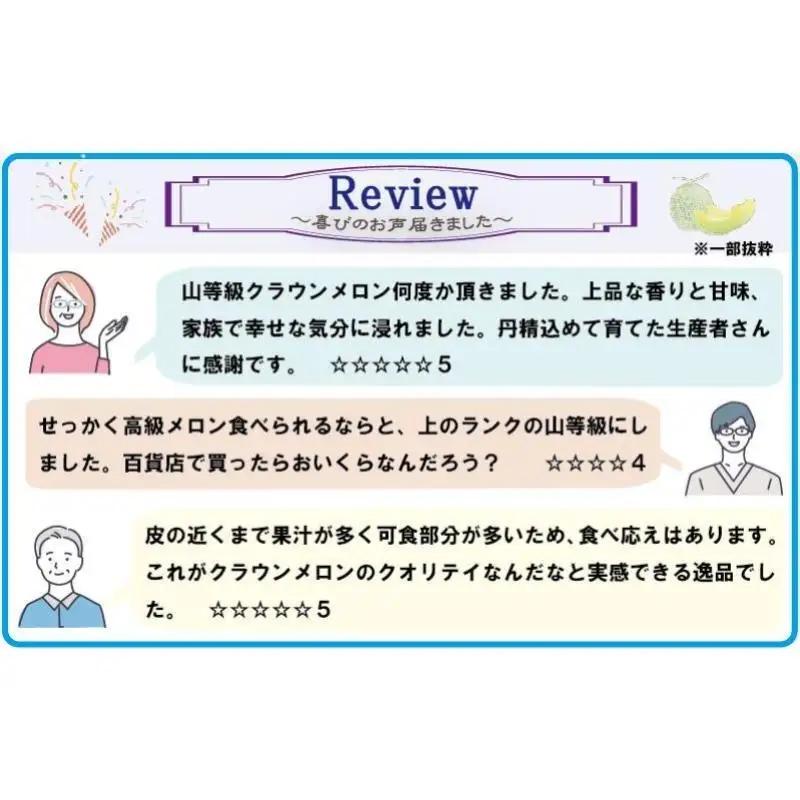 クラウンメロン 3玉 山等級 旬 高級 メロン