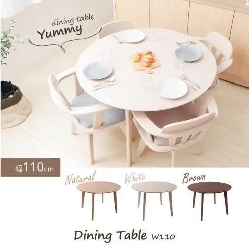 ダイニングテーブル Yummy ヤミー 110幅 机 テーブル 丸テーブル 丸 円形 カフェテーブル ラウンドテーブル 食卓テーブル 食卓 おしゃれ インテリア 家具 兵庫 兵庫県 小野市 ホワイト