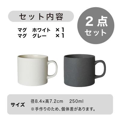 ふるさと納税 多治見市 [手作り] MINOMAKELAY(ミノメイクレイ) マグ ペアセット(スクエア) ホワイト/グレー |  | 03