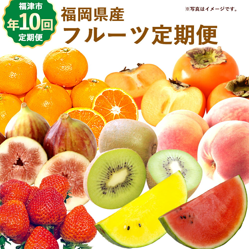【ふるさと納税】【年10回定期便】福岡県産 旬のフルーツ定期便 【2026年1～2月発送開始】 定期便 フルーツ 果物 あまおう いちご みかん 甘夏 すいか 桃 もも いちじく 柿 キウイ 福津市 国産 送料無料 [G5261]