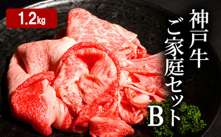 神戸牛セット ご家庭B 切り落とし 煮込み用 すじ肉 神戸牛セット【計1.2kg 各400g】