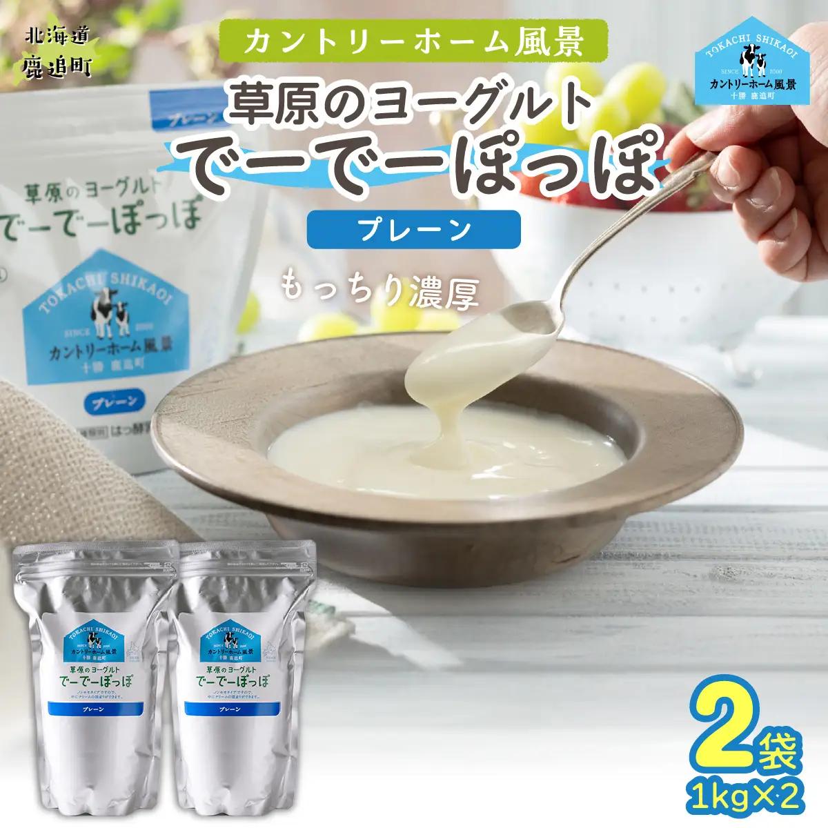 プレーン 草原のヨーグルト でーでーぽっぽ 1kg ×2 SKB147