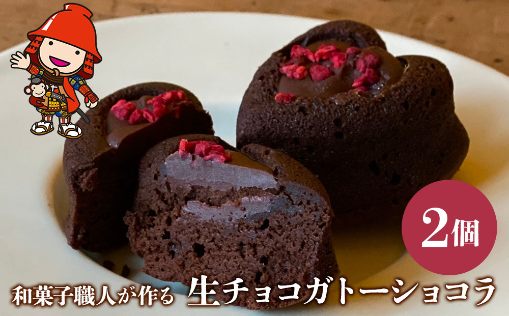 生チョコガトーショコラ ハート 2個 サービスパック 中津菓子かねい 洋菓子 茶菓子 生チョコ チョコレート クーベルチュール 手作り お菓子 おやつ ケーキ 個包装 濃厚 デザート スイーツ 自宅用 大分県産 九州産 中津市