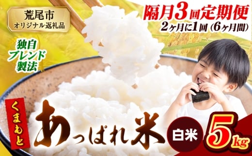 【3回隔月定期便】【2ヶ月に1回届く】熊本県産 くまもとあっぱれ米 白米 ブレンド米 5kg 熊本県産 ふるさと納税  精米 米 こめ ふるさとのうぜい コメ お米 おこめ《お申込み翌月から出荷》