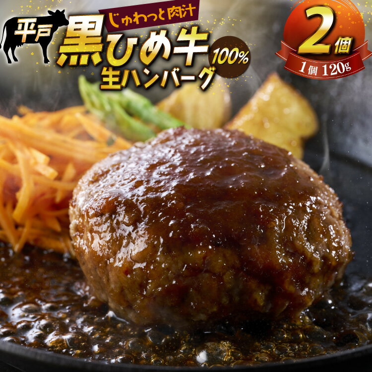 【ふるさと納税】 ハンバーグ 牛 100% 冷凍 平戸黒ひめ牛 120g 2個 [畑原畜産 長崎県 平戸市 hr42bgy400217] 100 生 生ハンバーグ