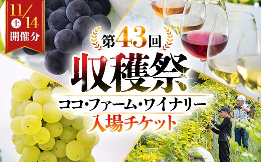 
                  第43回収穫祭入場チケット 2026年11月14日（土）開催分 ※席の確保はなく、入場チケットのみとなります。 ワイナリー 入場チケット 栃木県 足利市 F7Z-1614
                