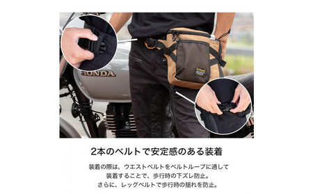 【デグナー】ホルスターバッグ [NB-204] ＜コットンブラック＞［ 京都 バイク 革製品 ブランド ホルスター バッグ 人気 おすすめ おしゃれ 収納 鞄 革 ツーリング ライダー バイカー バイ
