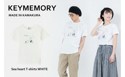 
【KEYMEMORY鎌倉】Sea heartイラストTシャツ WHITE
