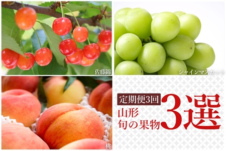 【2026年発送】【定期便3回】山形旬の果物3選（佐藤錦/桃/シャインマスカット）_H235(R8)