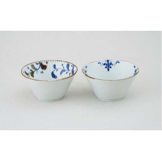 有田焼 スタイリッシュ しのぎ 12cm 反り小鉢 2個 セット【皓洋窯】食器 手描き ペア うつわ スープ サラダ A20-626_イメージ3