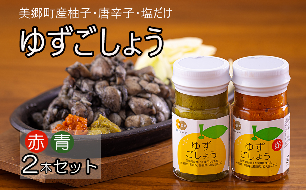 柚子胡椒 赤ゆずこしょう&青ゆずこしょう 各 60g 2本 セット [農林産物直売所 美郷ノ蔵 宮崎県 美郷町 31ab0106] 調味料 赤唐辛子 青唐辛子 柚子 ゆず 唐辛子 詰め合わせ 手作り