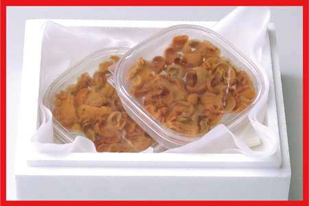 エゾバフンウニ(赤色)塩水パック80～90g×2P[2024年1月下旬以降発送] C-56018