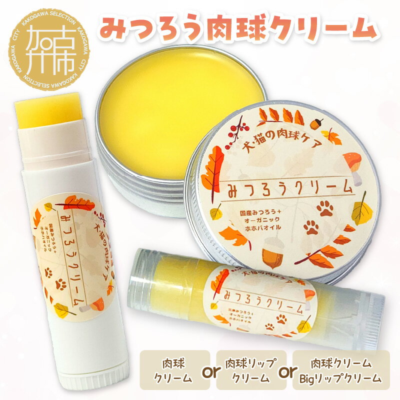 【ふるさと納税】みつろう肉球クリーム リップクリーム bigリップクリーム 《 ペットグッズ 犬 ケア みつろう クリーム ホホバオイル 》