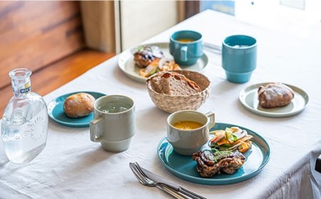 【波佐見焼 マルヒロ】HASAMI SEASON 01 マグ・プレートミニ ペアセット（4点）イエローベージュ×グリーン [EB45] 波佐見焼