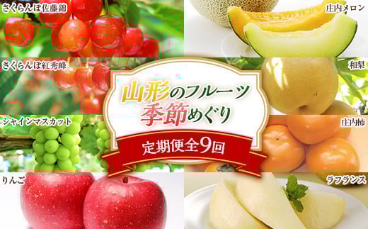 《先行予約 2025年度発送》YN9 山形のフルーツ季節めぐり定期便（9回配送） FSY-1821