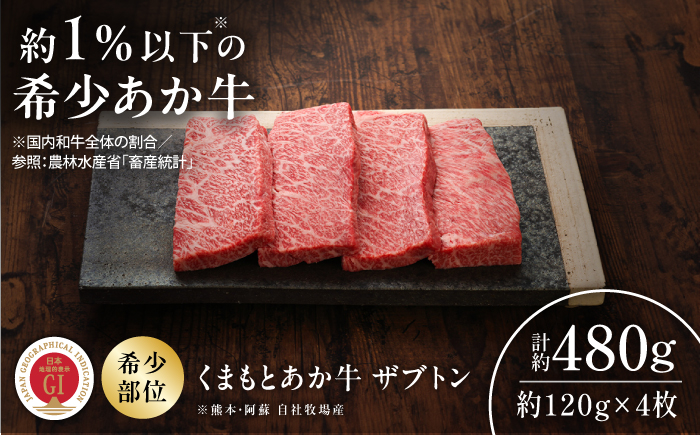 【GI認証】くまもとあか牛ザブトン 約120g×4枚 / 菊陽町 あかうし 熊本県 肉 にく niku ブランド 旨み 【有限会社 三協畜産】 [BHAS013]