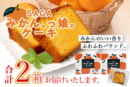 【鹿島高校 共同開発返礼品】SAGAみかん、っ娘。ケーキ 2箱（合計8個入り）A-219 スイーツ ケーキ 焼き菓子 焼菓子 みかん ミカン 蜜柑 みかんケーキ ミカンケーキ お土産 ご当地スイーツ 