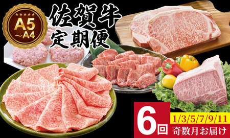 【定期便】佐賀牛 6回お肉の定期便 (隔月・奇数月お届け) A5～A4 肉本舗 小城 高級 ブランド 牛 ステーキ しゃぶしゃぶ すき焼き 焼肉 ブロック肉 ハンバーグ 【Q132-002】