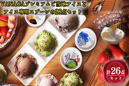 アイス ご当地アイス24個とアイス専用スプーン（シルバー2本）の26点セット [AICN005] アイス