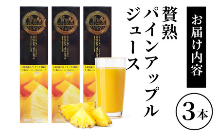 贅熟 石垣島産パインアップルジュース(100%)  500ml 3本