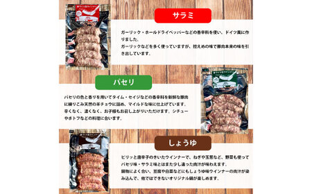 生トン（豚生ウインナー）人気3種類セット（パセリ味・サラミ味・しゅうゆ味）計15本（各40g×5本入） / 佐賀県 /  山代ガス株式会社旬菜舎さと山[41AABM018]