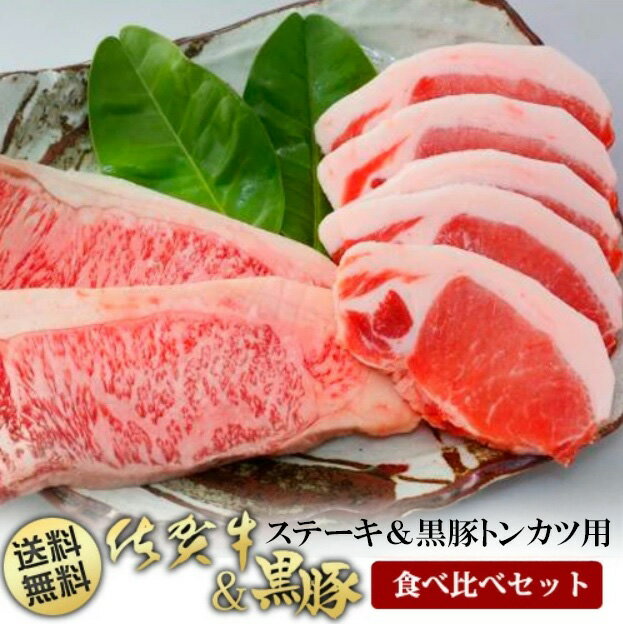 【ふるさと納税】佐賀牛ステーキ200gx2枚 と 鹿児島黒豚100gx5枚（とんかつ用衣付き）「黒の匠」（BN020）