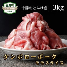 十勝おとふけ産　ケンボローポーク　モモスライス3kg　【C41】