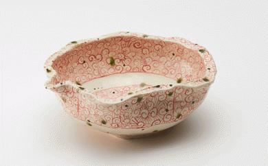 陸前高田の陶芸工房【季仙窯】片口(大)赤絵